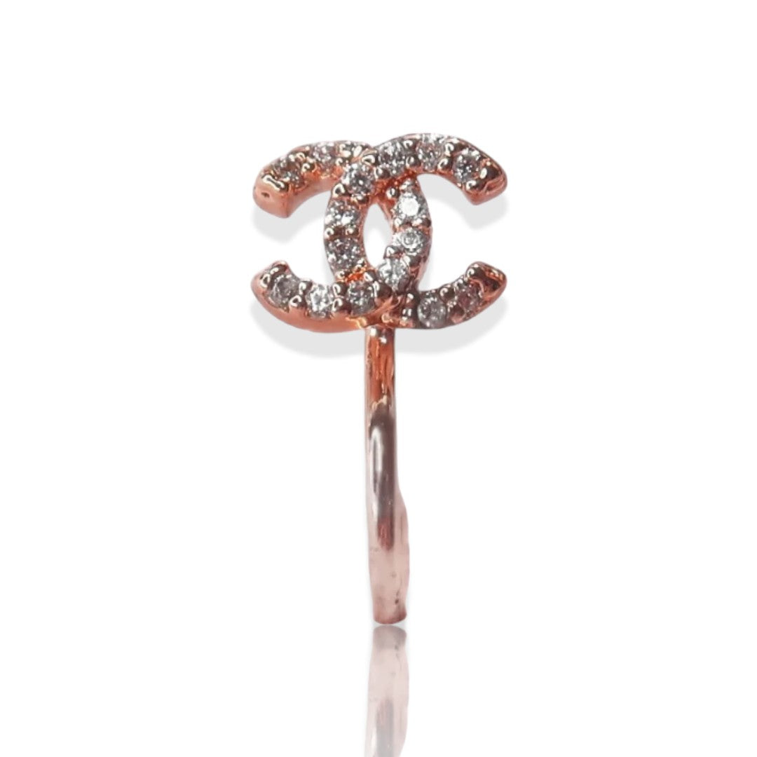 Gold Double C Clip-On Nose Ring