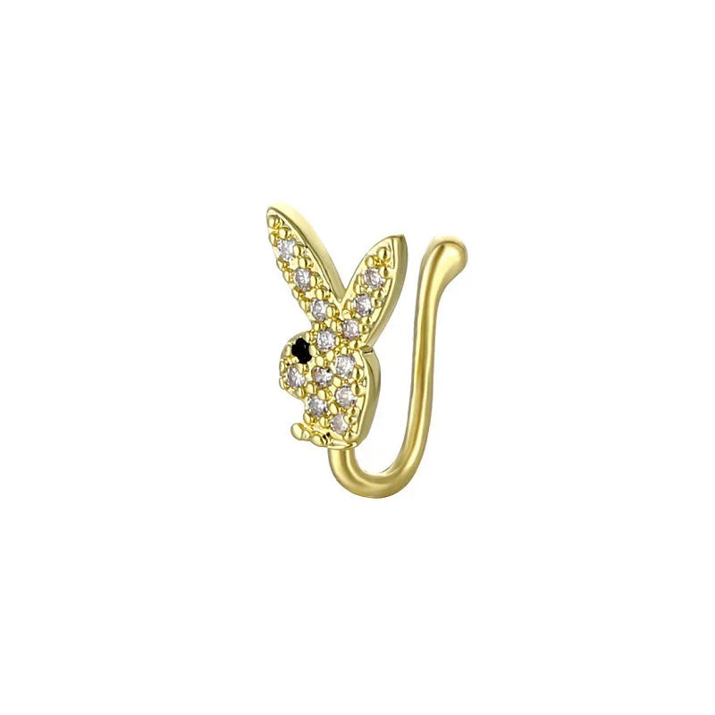 Gold Bunny Clip-on Nose ring