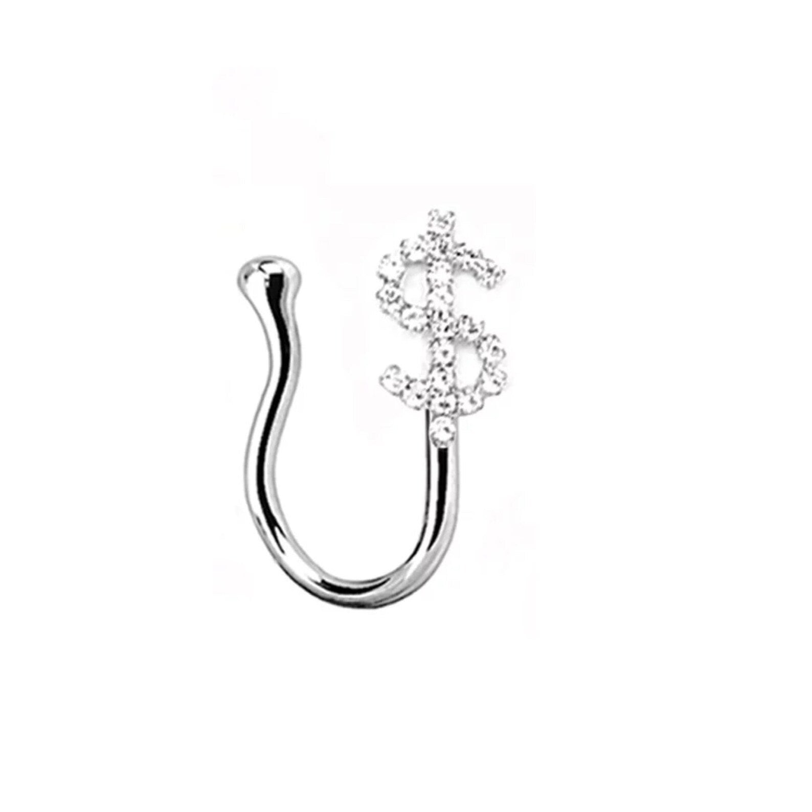 Dollar-sign Clip-On Nose Ring